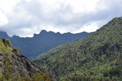 Scenic view of mountains against sky