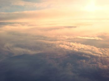 Low angle view of clouds in sky during sunset