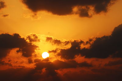 Low angle view of sky at sunset