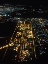 Illuminated cityscape at night