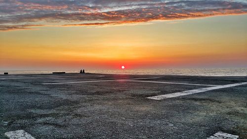 Scenic view of sea during sunset