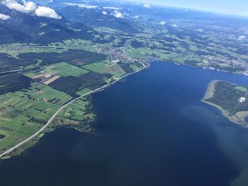 Aerial view of agricultural landscape