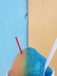 Close-up of colorful shaved ice