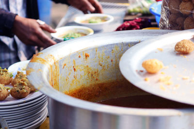 Close-up of preparing food