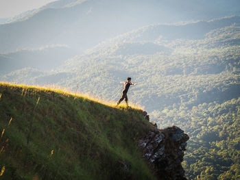 Man standing on mountain