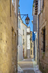 Narrow street in perigueux city center, france
