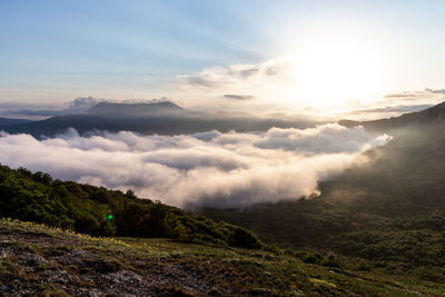 Scenic view of mountains against sky