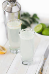 Close-up of drink in glass on table