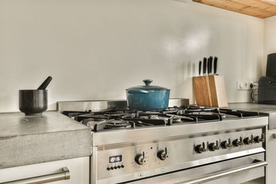 Close-up of kitchen utensils at home