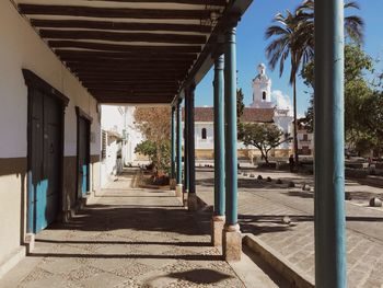 View of columns in building