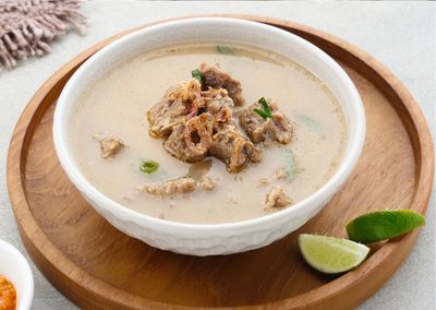 Close-up of food in bowl on table