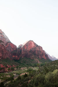 Scenic view of mountains against clear sky