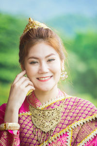 Portrait of beautiful woman wearing traditional clothing