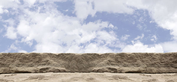 Panoramic view of arid landscape against sky