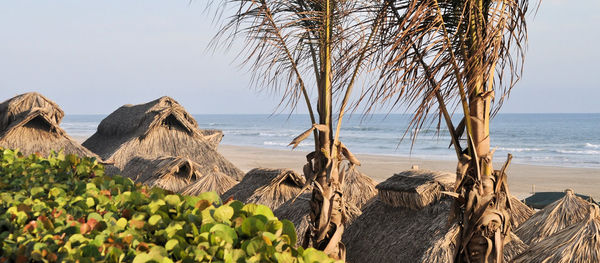 Panoramic view of sea against clear sky