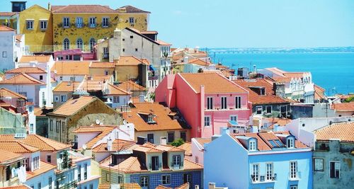 High angle shot of townscape