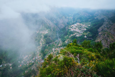 High angle view of townscape against sky