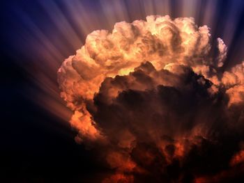 Low angle view of cloudscape against sky during sunset