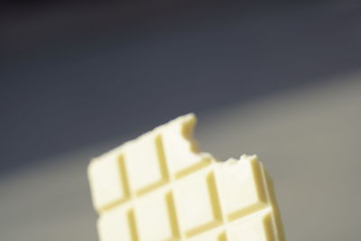 Close-up of bread against gray background