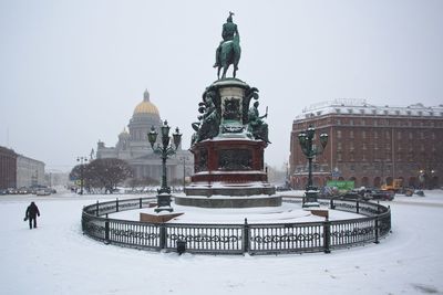 Monument to nicholas i at saint isaac square in city