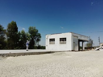 Built structure against clear blue sky