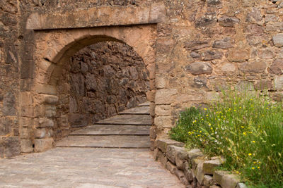 Stone wall of old building