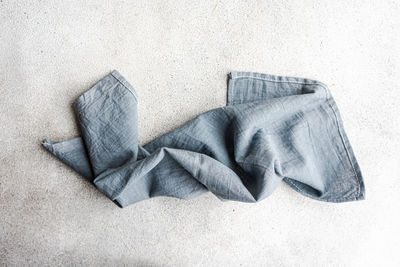 High angle view of clothes hanging on wall