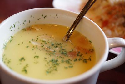 Close-up of soup in bowl