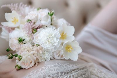 Close-up of white flower bouquet