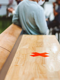 Close-up of empty seat at cafe