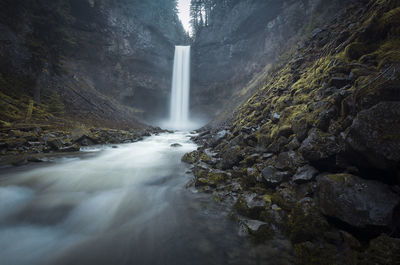 Scenic view of waterfall
