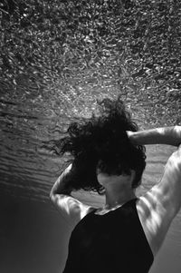 Low angle view of woman underwater