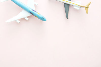 High angle view of colored pencils on table