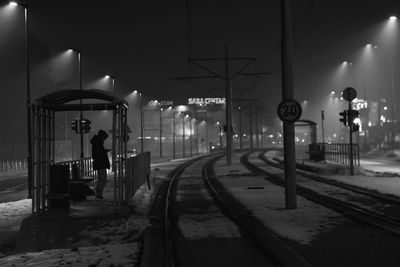 Illuminated street at night