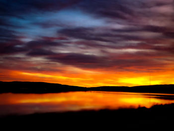 Scenic view of dramatic sky during sunset