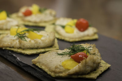 Close-up of food on table