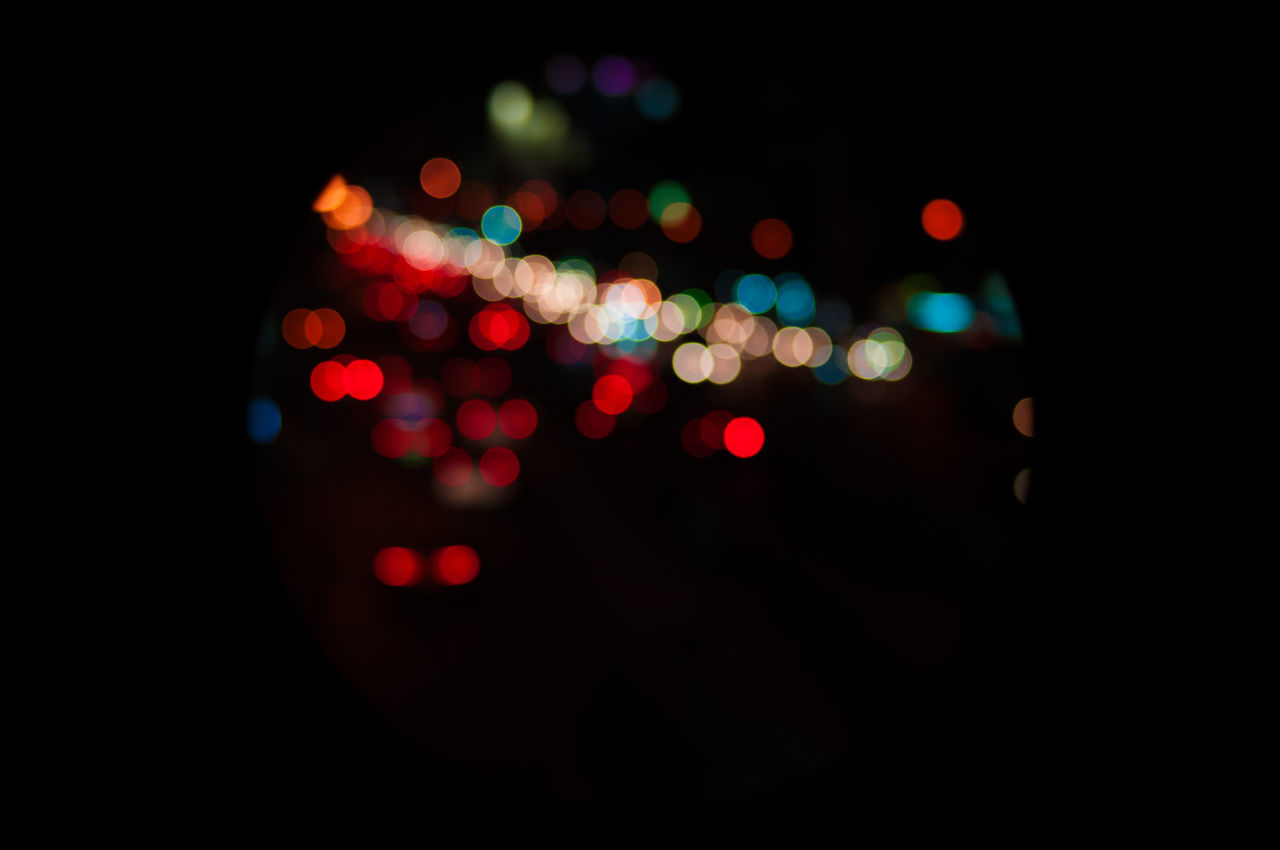 DEFOCUSED LIGHTS AT NIGHT