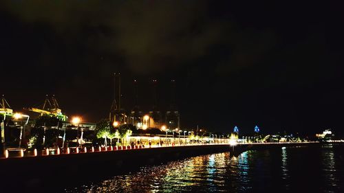 Illuminated city at night