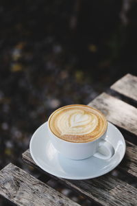 Coffee cup on table