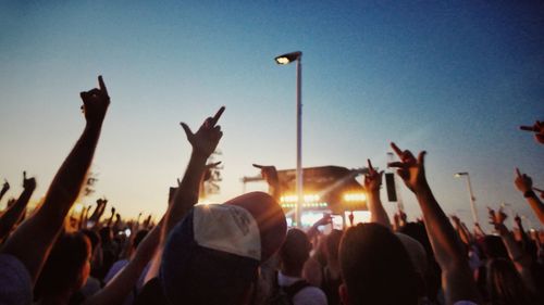 Group of people at music concert
