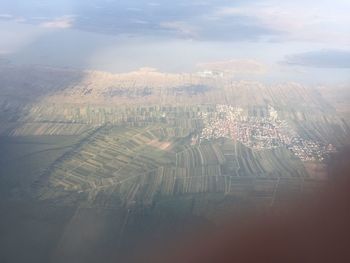 High angle view of landscape against sky