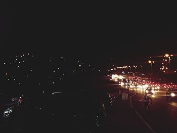 Traffic on road at night