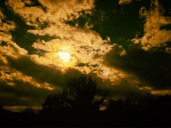 Silhouette trees against sky during sunset