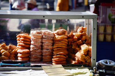 Close-up of food for sale at market stall