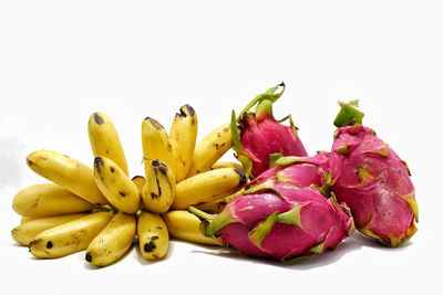 Close-up of fruit against white background