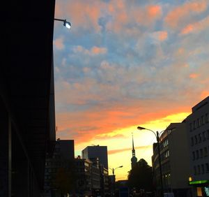 View of city at sunset