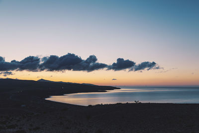 Sunrise over the coast of costa calma fuerteventura