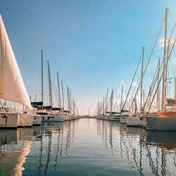 Boats in harbor