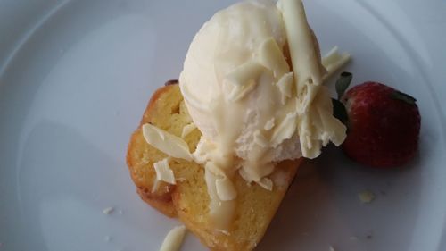 Close-up of ice cream in plate