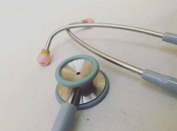 High angle view of eyeglasses on table